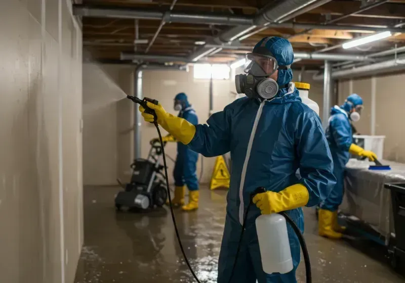 Basement Sanitization and Antimicrobial Treatment process in Des Allemands, LA