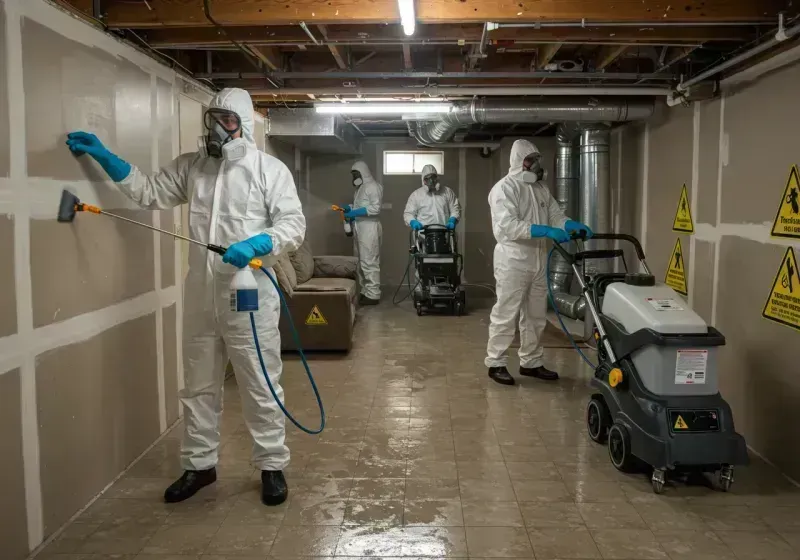 Basement Moisture Removal and Structural Drying process in Des Allemands, LA